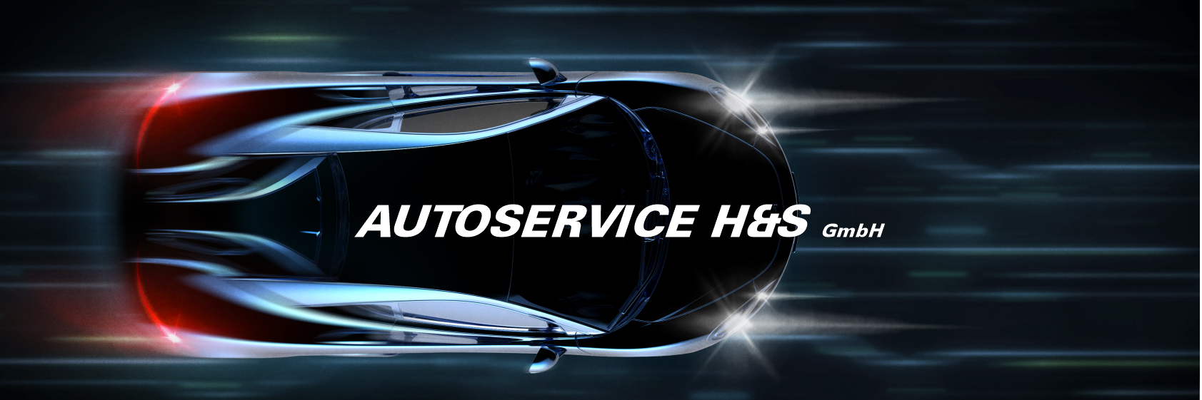 Auto von oben mit Logo AUTOSERVICE H&S