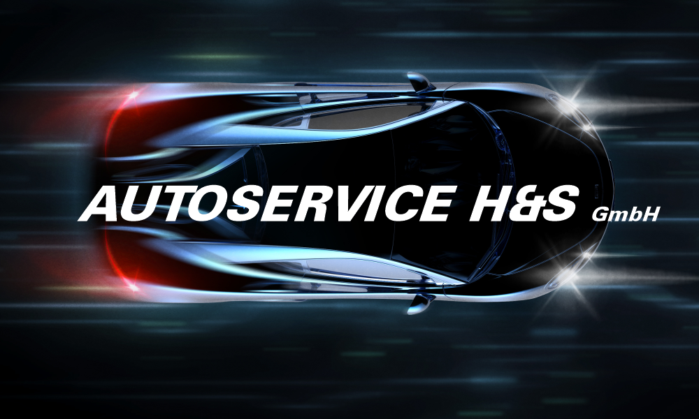 Auto von oben mit Logo AUTOSERVICE H&S