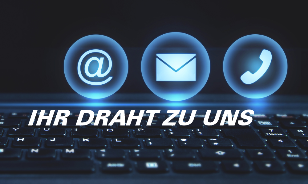 Tastatur mit Kontakticons drüber