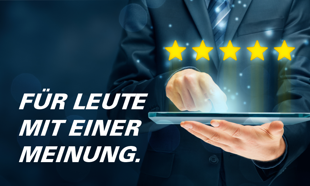 Tablet mit 5 Sternen drüber